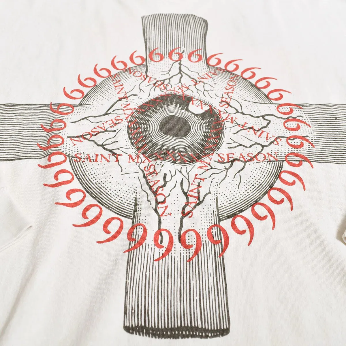 #SA63 SAINT pure cotton long-sleeved T P156 Color: White Size: S-XL